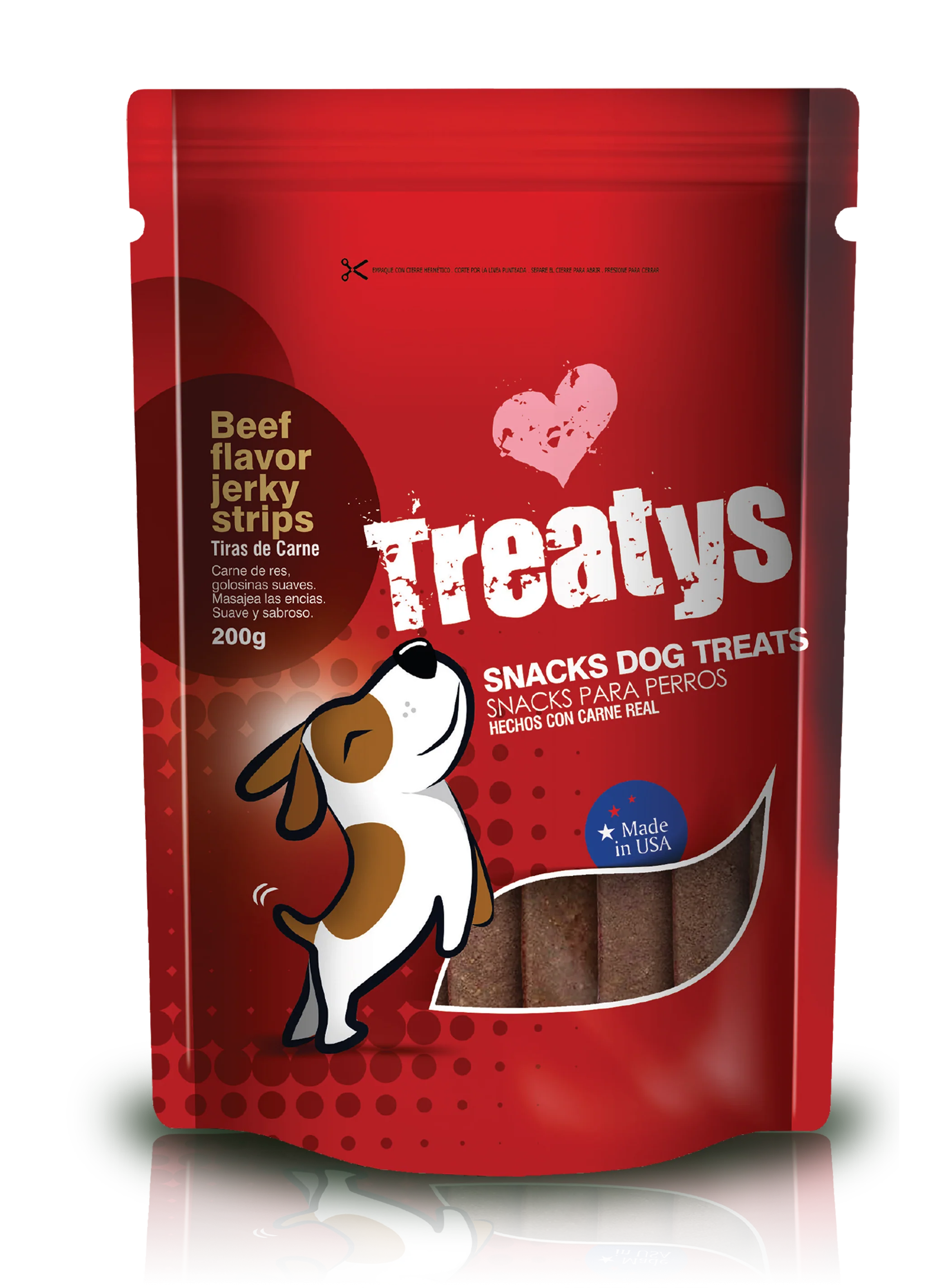 Snack Para Perro Treats Beef Flavor Jerky Strip 200 Gr