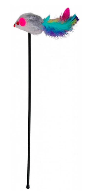 Juguete Para Gato Vara Con Ratón 52cm