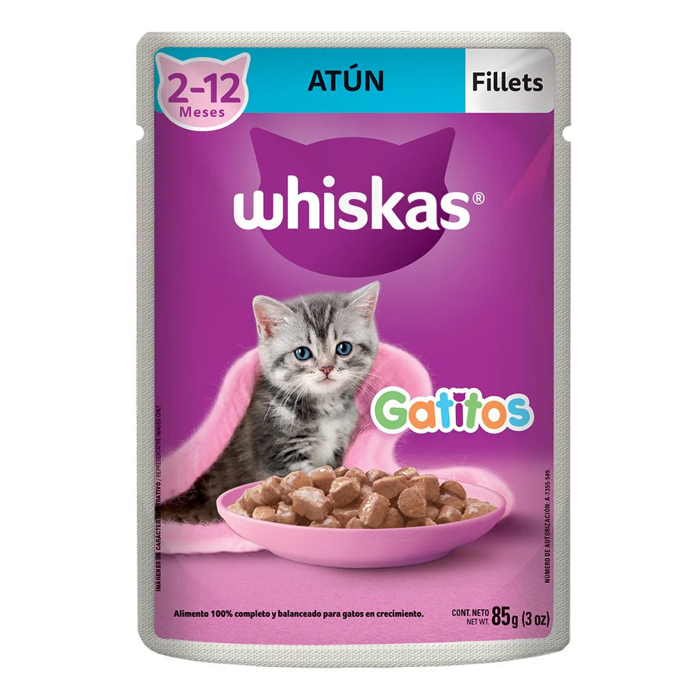Comida Húmeda Para Gatitos Whiskas Pouch Atún X 85 g